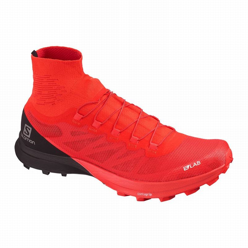 SALOMON S/LAB SENSE 8 SOFTGROUND Philippines - Women's Trail Running Shoes - Red/Black | 670931-KMN